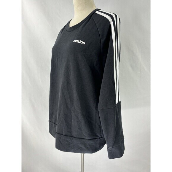 Adidas Pullover Sweatshirt Black Large Tunic Style Long Sleeve - Picture 2 of 10